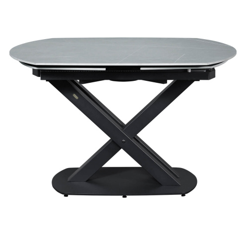 Стол обеденный 120(180)х90х76/Серый Светлый/Черный фото в интернет-магазине BestWood