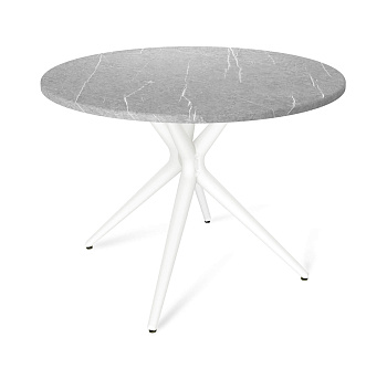Стол универсальный Белый,серый мрамор,90х90х74,7см.