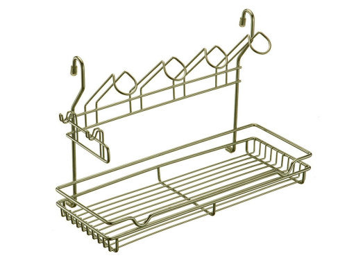 Полка одноярусная с подставкой для 4-х кружек /Античная бронза фото в интернет-магазине BestWood