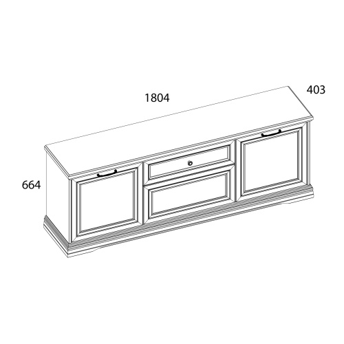 Тумба TV 3D1S 180,4х40,3х66,4/Серый фото в интернет-магазине BestWood