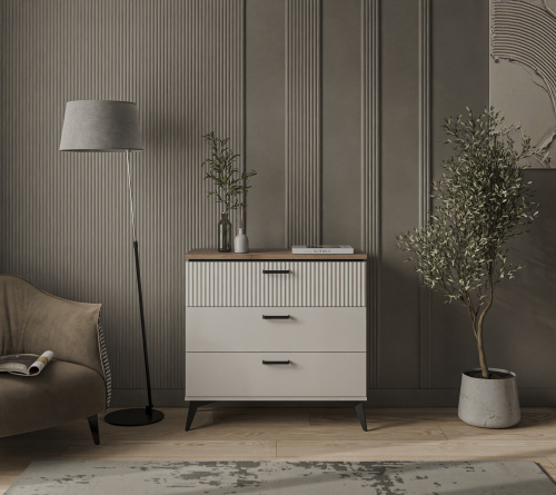 Комод 3S 91,6х39,4х89 Персидский жемчуг/Амарок фото в интернет-магазине BestWood