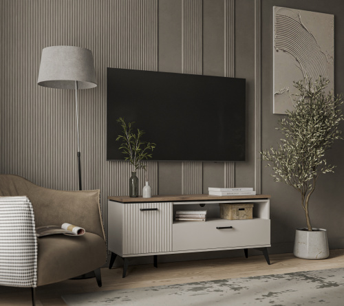 Тумба TV 1D1SN 130,6х39,4х58,4 Персидский жемчуг/Амарок фото в интернет-магазине BestWood