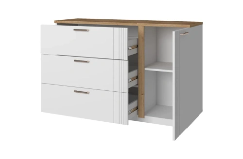 Гостиная К-1 Матео 338,2х129,5х210 Белый/Дуб Наварра фото в интернет-магазине BestWood