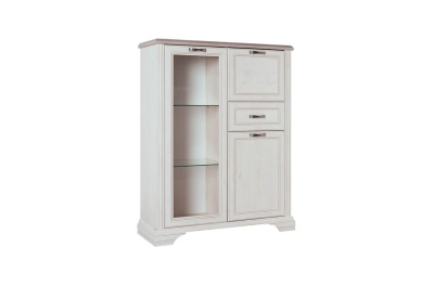 Шкаф с витриной 1V2D1S 104,4х37,9х131,8 Сосна винтаж/Дуб анкора фото в интернет-магазине BestWood