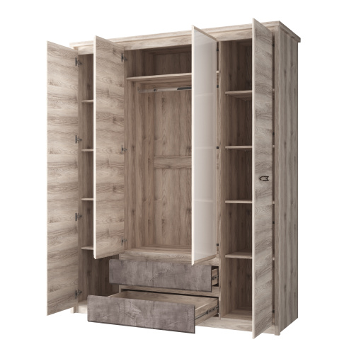 Шкаф 4DG2S Z 166,6х59х210 /Каштан найроби/Оникс фото в интернет-магазине BestWood