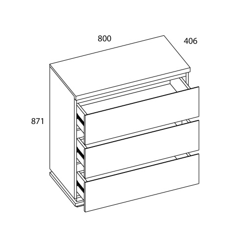 Комод 3S 80х40,6х87,1/Дуб мадура фото в интернет-магазине BestWood