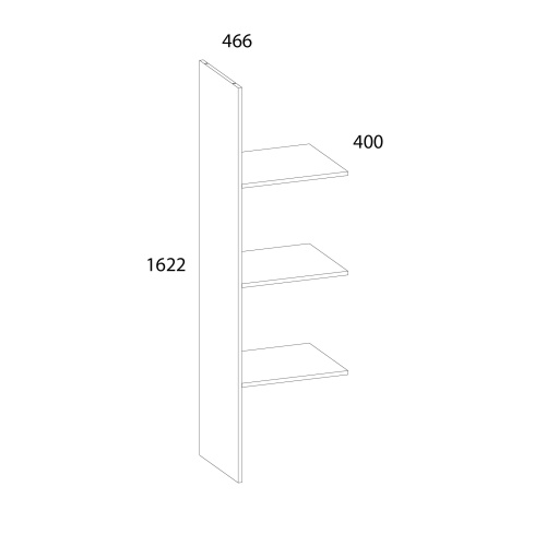 Комплект полок для шкафа 2DG2S 46,6х40х162,2/Дуб монастырский фото в интернет-магазине BestWood