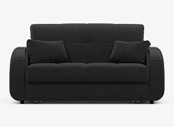 Диван прямой,Чёрный Велюр