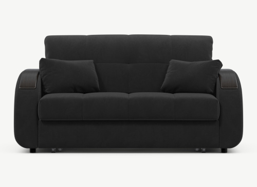 Диван прямой,Чёрный Велюр фото в интернет-магазине BestWood