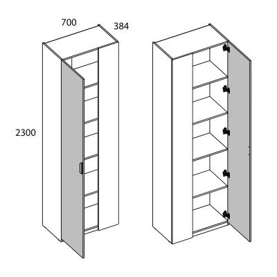 Шкаф 1D 70х38,4х230/Персидский жемчуг фото в интернет-магазине BestWood