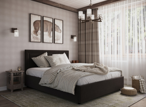 Кровать с ПМ 149х210х99/Коричневый фото в интернет-магазине BestWood