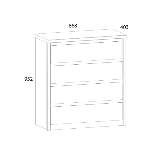 Комод 4S 86,8х40,3х95,2 /Каштан найроби/Оникс фото в интернет-магазине BestWood