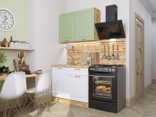 Кухонный гарнитур Ницца-05  100х60х214/Дуб оливковый/Белый фото в интернет-магазине BestWood