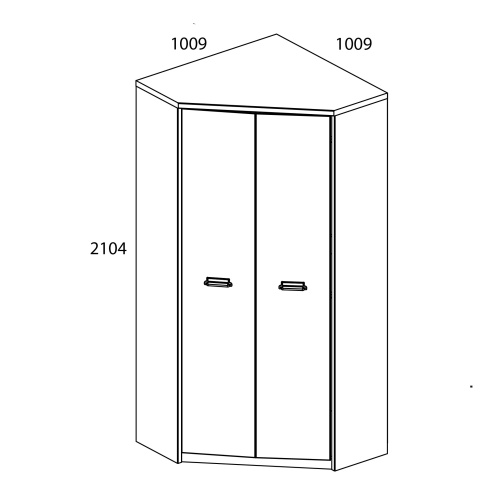 Шкаф угловой 2D 100,9х100,9х210,4/Дуб мадура фото в интернет-магазине BestWood