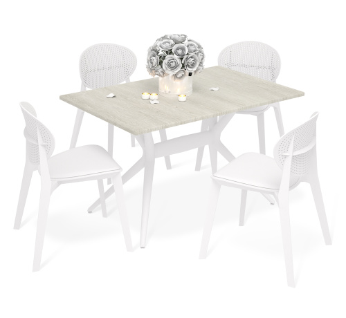 Обеденная группа Онтарио,белый,224х189х73см. фото в интернет-магазине BestWood