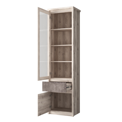 Шкаф с витриной 1V1D1S 56,2х40х210 /Каштан найроби/Оникс фото в интернет-магазине BestWood