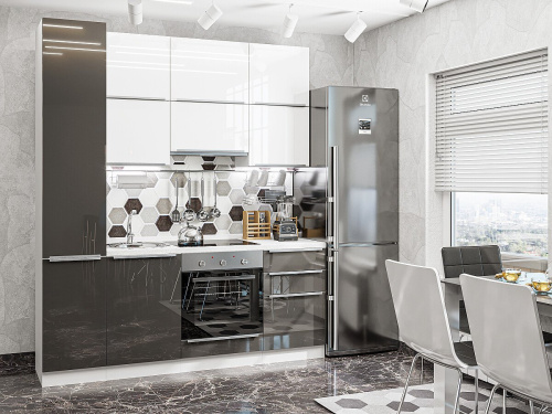 Кухонный гарнитур Фьюжн-06  200х60х234/Angel/Anthracite фото в интернет-магазине BestWood