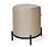 Пуф 36х36х45/Ванильный Крем/Черный Муар