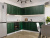 Кухонный гарнитур Дублин-02 220/240х60х214/Special Green фото в интернет-магазине BestWood