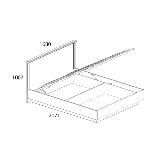 Кровать 160 с ПМ 168х206,1х100,7/Серый фото в интернет-магазине BestWood