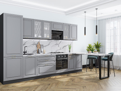 Кухонный гарнитур Ницца-02  330х60х214/Графит фото в интернет-магазине BestWood