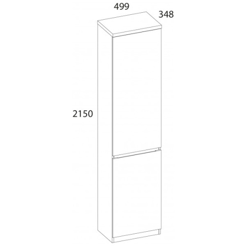 Шкаф 1D 50,2х34,8х215 Белый/Дуб вотан фото в интернет-магазине BestWood