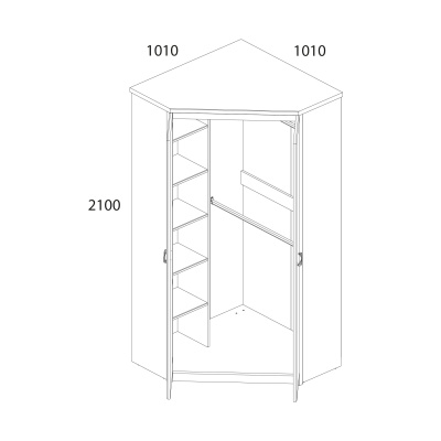 Шкаф угловой 2D 101х101х210 /Каштан найроби фото в интернет-магазине BestWood
