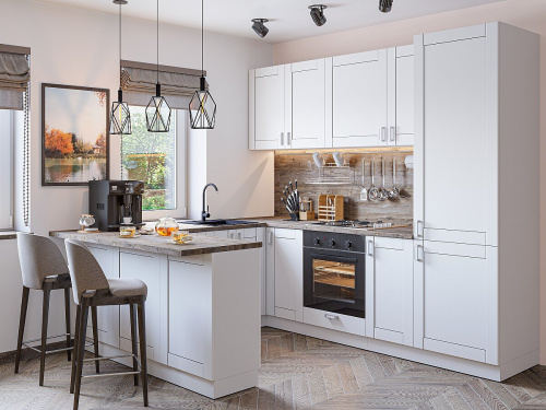 Кухонный гарнтитур Лофт-06  150/230/260х60х214/Super White фото в интернет-магазине BestWood