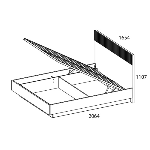 Кровать 160 с ПМ 165,4х206,4х110,7 Персидский жемчуг/Амарок фото в интернет-магазине BestWood