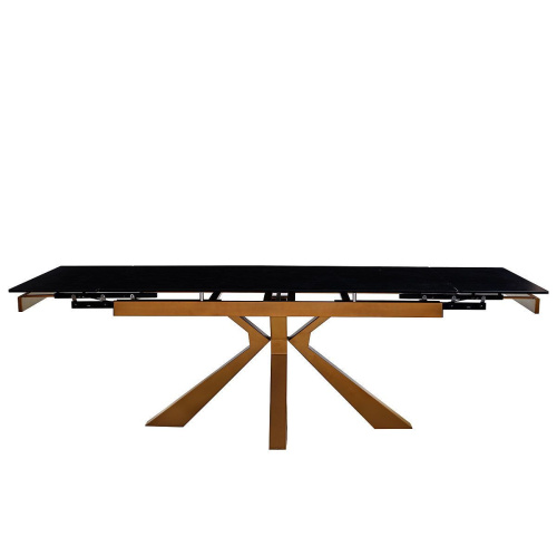 Стол обеденный Сиена 160(240)х90х76/Металл Шампань/Керамика Vic Dark grey фото в интернет-магазине BestWood