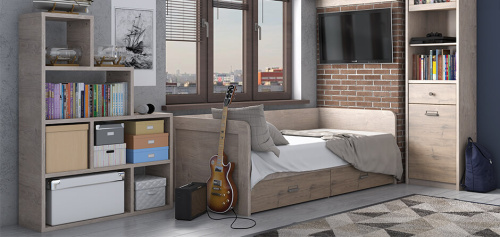 Стеллаж Н150 113,2х32х148,4/Дуб мадура фото в интернет-магазине BestWood
