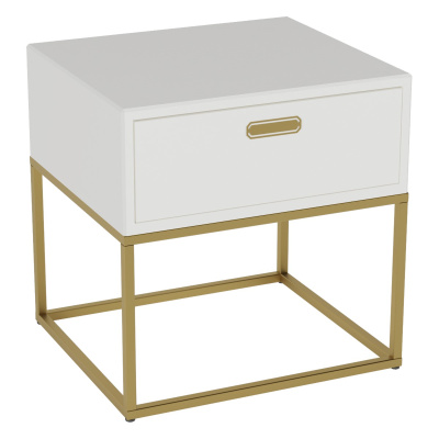 Тумба 45х40х46,5/Ясень Браш Белый/Золото фото в интернет-магазине BestWood