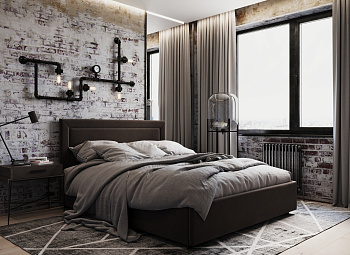 Кровать с ПМ 169х210х99/Коричневый