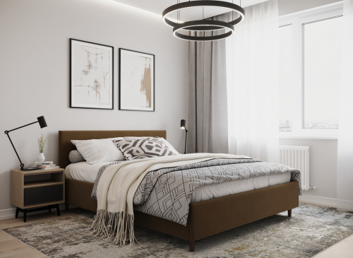 Кровать СМ 120х200,Ореховый  фото в интернет-магазине BestWood