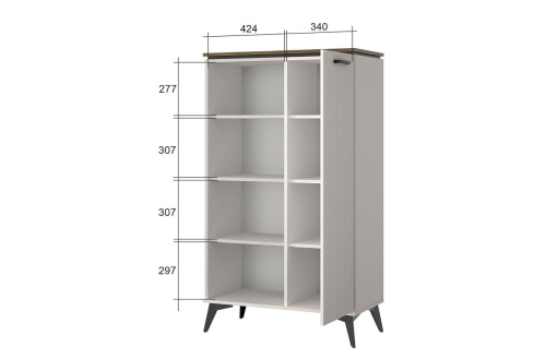 Шкаф открытый 1DP 81,4х39,4х146,2 Персидский жемчуг/Амарок фото в интернет-магазине BestWood