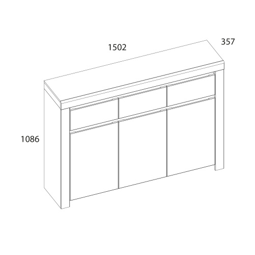 Тумба 3D3S  150,2х35,7х108,6 Белый/Дуб вотан фото в интернет-магазине BestWood