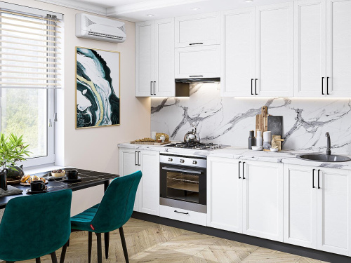 Кухонный гарнитур Сканди-03  260х60х234/White Silkwood фото в интернет-магазине BestWood