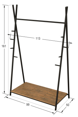 Вешалки гардеробные 113х50х161/Дуб Американский фото в интернет-магазине BestWood