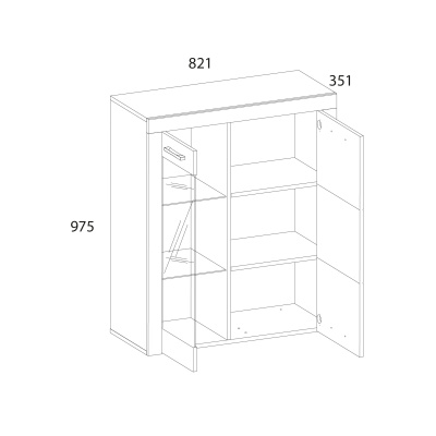 Шкаф-витрина 1V1D 81х35,1х97,5/Дуб Санремо фото в интернет-магазине BestWood