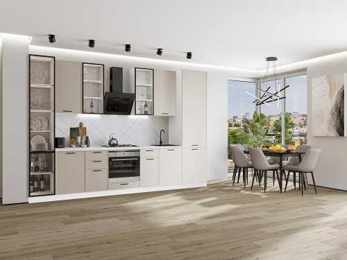 Кухонный гарнитур Фрейм-06  340х60х234/Cream Silk фото в интернет-магазине BestWood