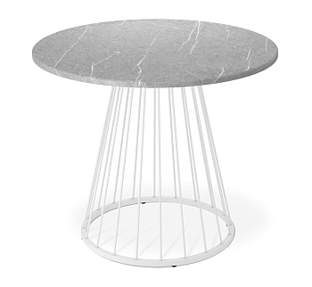 Стол универсальный Белый муар,серый мрамор,90х90х76см.