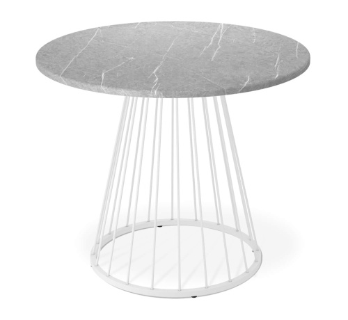 Стол универсальный Белый муар,серый мрамор,90х90х76см. фото в интернет-магазине BestWood