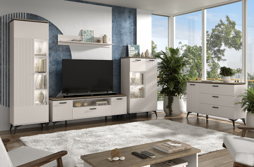 Полка навесная 127,4х21,6х22 Персидский жемчуг/Амарок фото в интернет-магазине BestWood