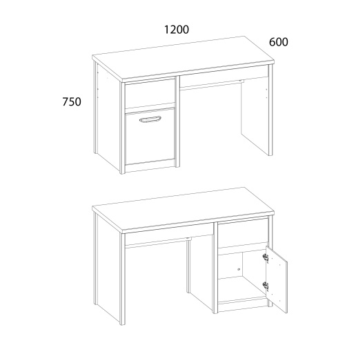 Стол 1D2S 120,2х60х75 /Каштан найроби/Оникс фото в интернет-магазине BestWood