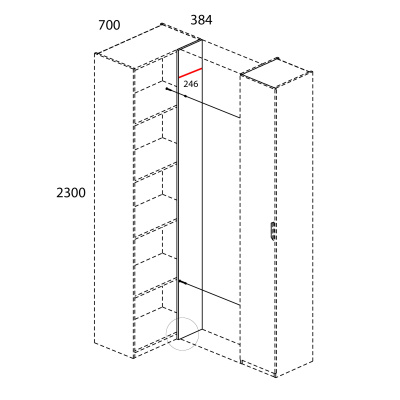 Шкаф 1D 70х38,4х230/Персидский жемчуг фото в интернет-магазине BestWood