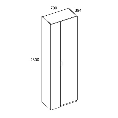 Шкаф 1D 70х38,4х230/Персидский жемчуг фото в интернет-магазине BestWood
