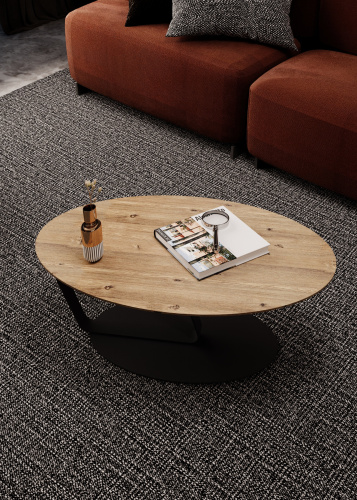 Стол журнальный Орех светлый , черный муар,93х57,2х39,2см. фото в интернет-магазине BestWood