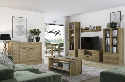 Шкаф открытый 2S6N 80,2х41х157,1/Дуб Наварра фото в интернет-магазине BestWood