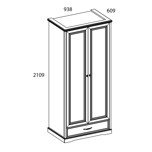 Шкаф 2DG1S 93,8х60,9х210,9 Персидский жемчуг/Каньон фото в интернет-магазине BestWood
