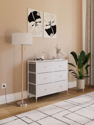 Комод Нирита/Хайди, 6 ящиков 88,5х30х77,3/Белый фото в интернет-магазине BestWood